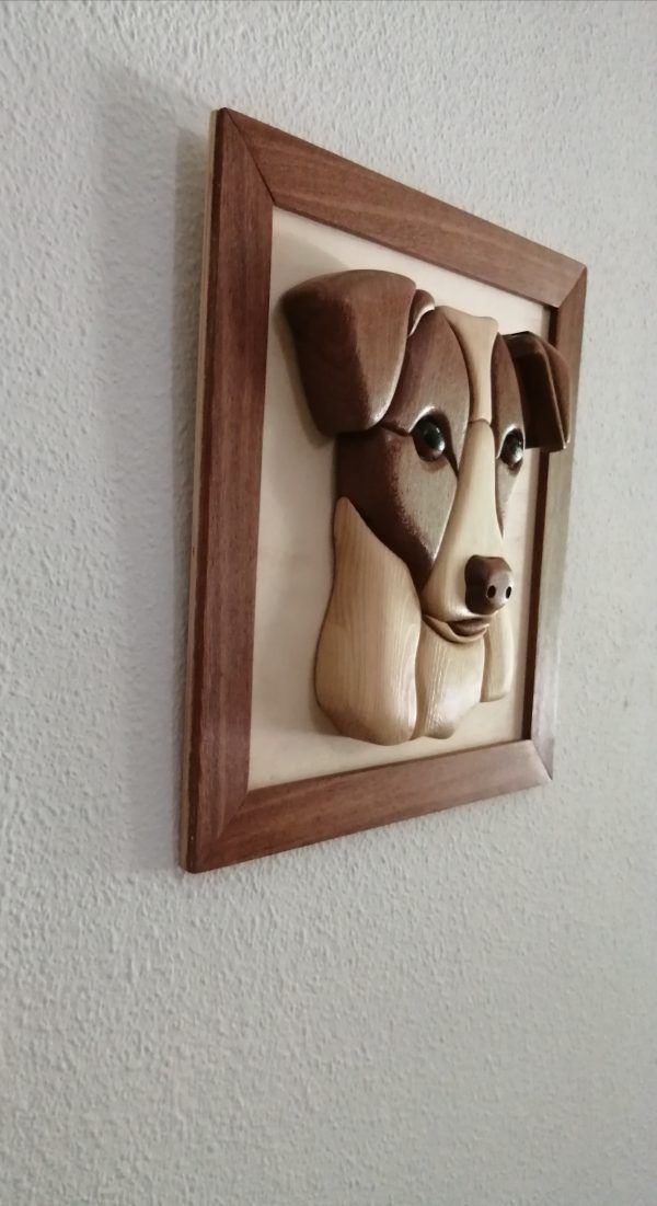 Cuadro Jack Russell en madera, cuadro perro en madera