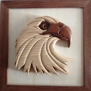 Cuadro Águila de madera