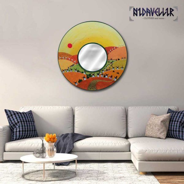 Espejo artesanal circular de pared, decoracion del hogar, espejos decorativos
