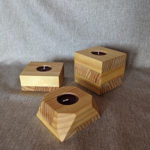 portavelas de madera