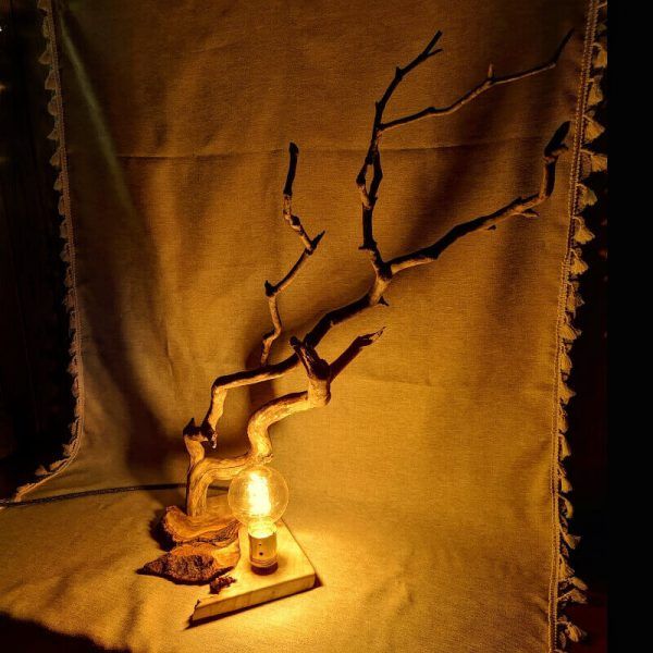 lámpara rústica sombras, lamparas de mesa, lamparas de madera